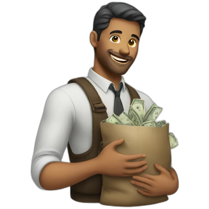 A man sending money emoji