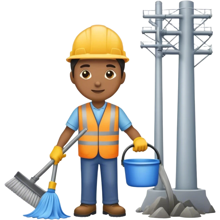 I want want to show an engineer cleaning up the infrastructure emoji