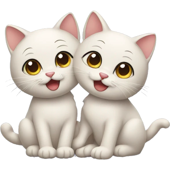 Two cats in love emoji