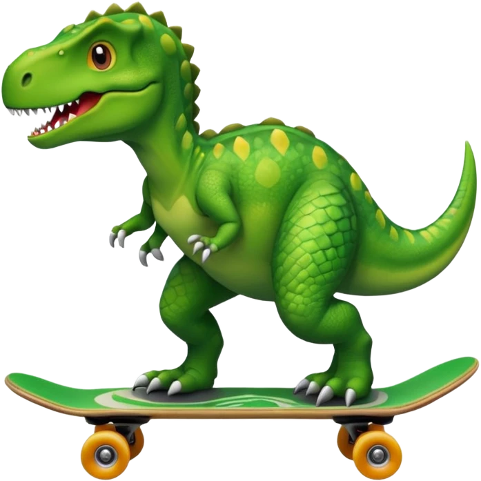 Dinosaur on a skateboard emoji