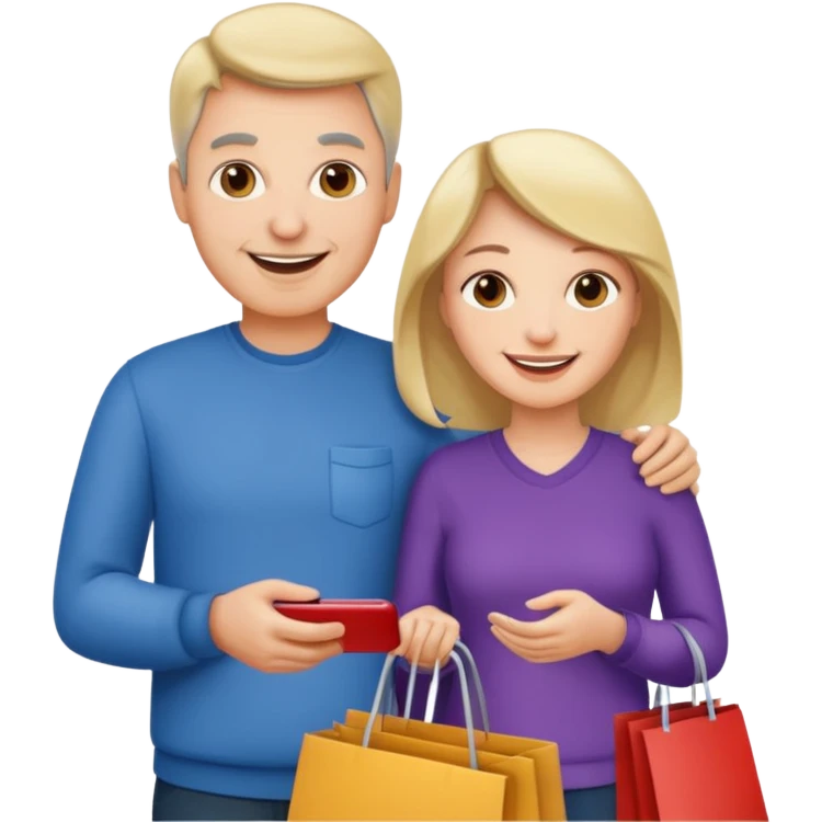 Mom and dad shopping emoji