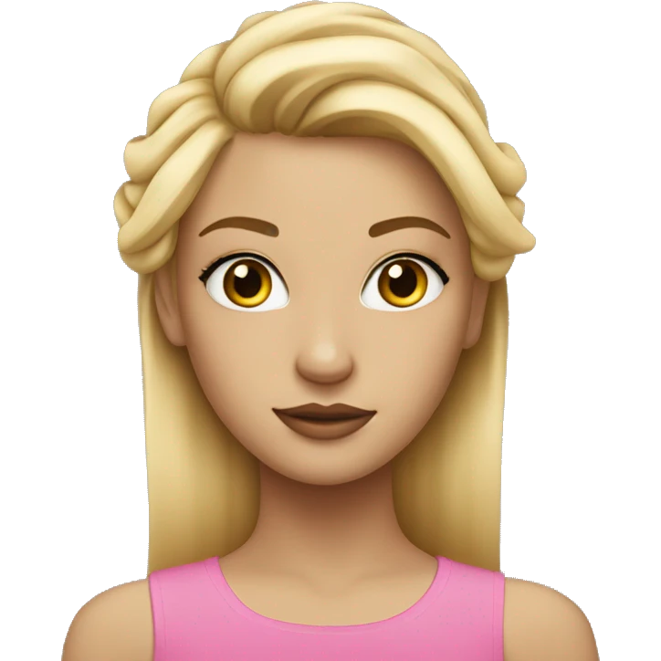 blonde girl with lashes and half up half down emoji
