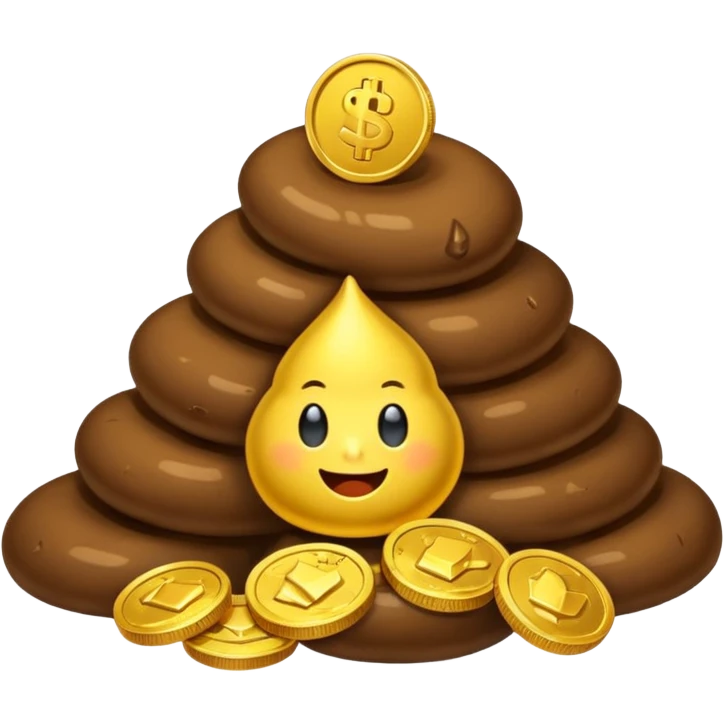 emoji combinant un tas de caca et une pièce d'argent emoji