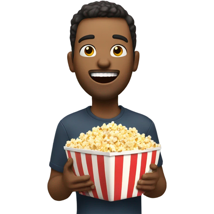 Man eating popcorn emoji