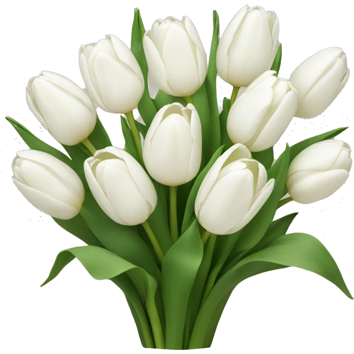 bouquet of white tulips  emoji