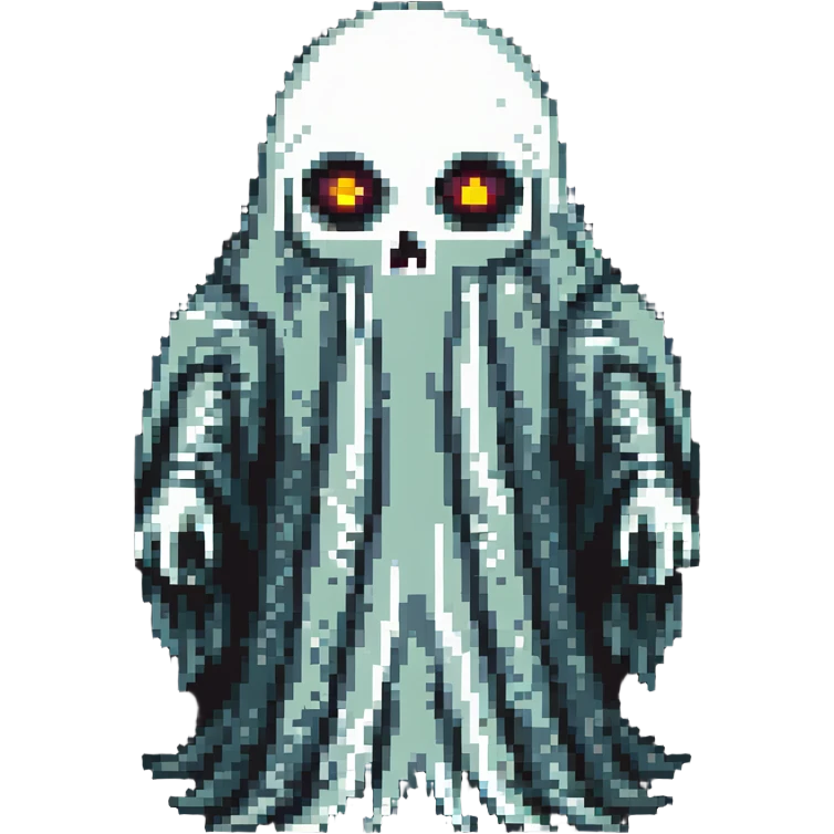 creepy scary ghost with glowing eyes emoji