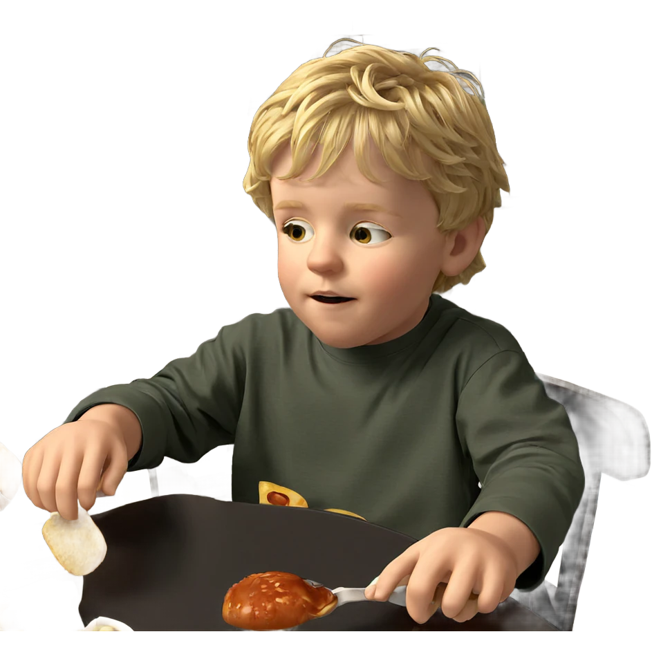 blonde boy enjoying a meal emoji