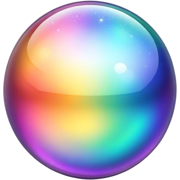  sparkly glittery iridescent colorful transparent ball sphere orb emoji