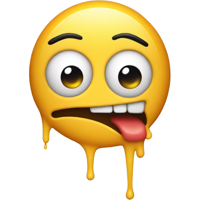 😲 with glue coming out his mouth emoji