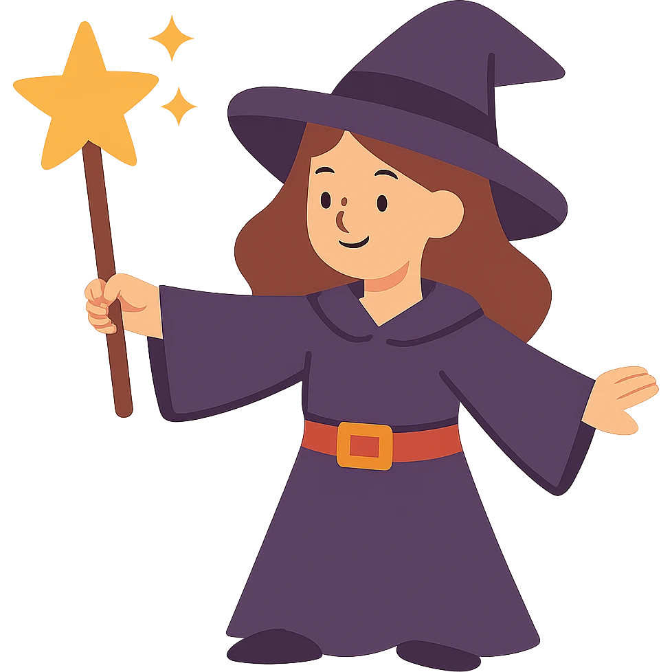 flat toon style волшебница emoji