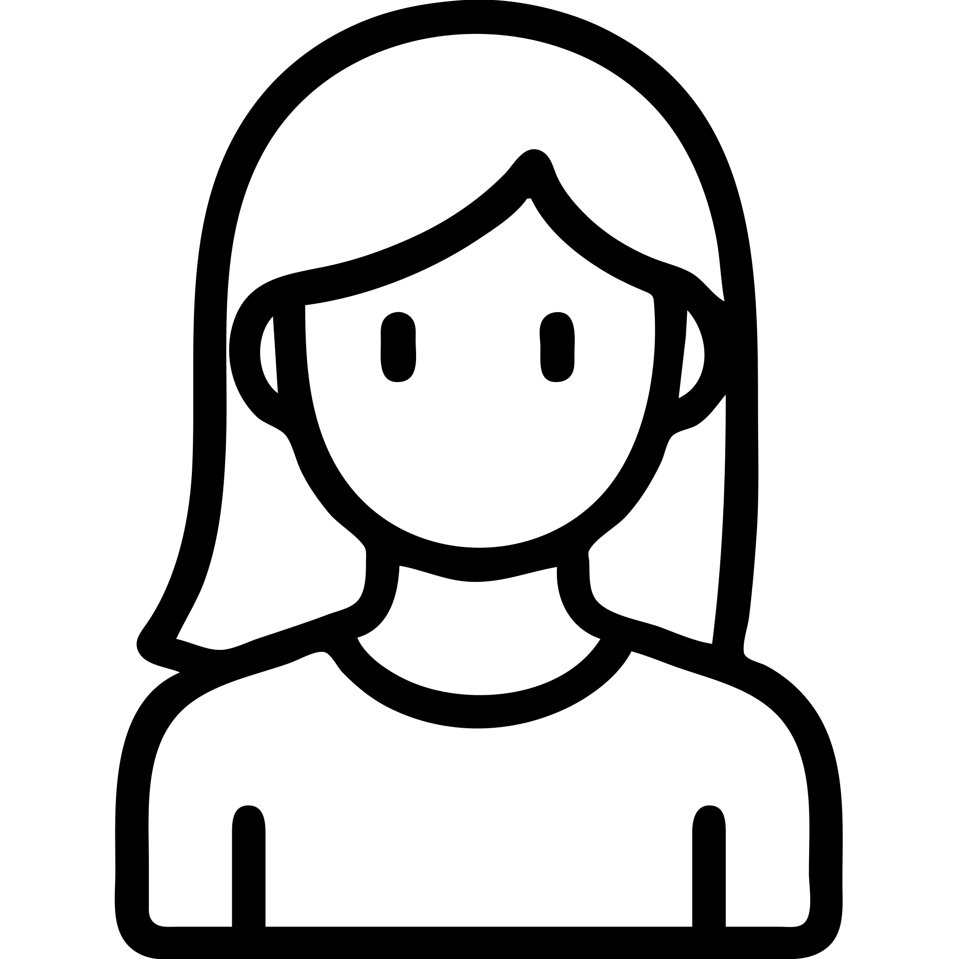 teen girl icon, minimal, clean black outlines emoji
