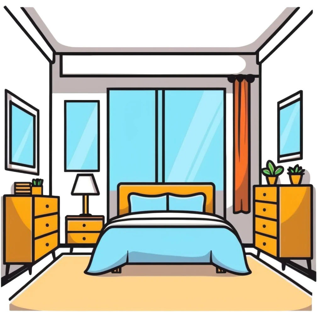 clean minimalist aesthetic bedroom with natural light emoji