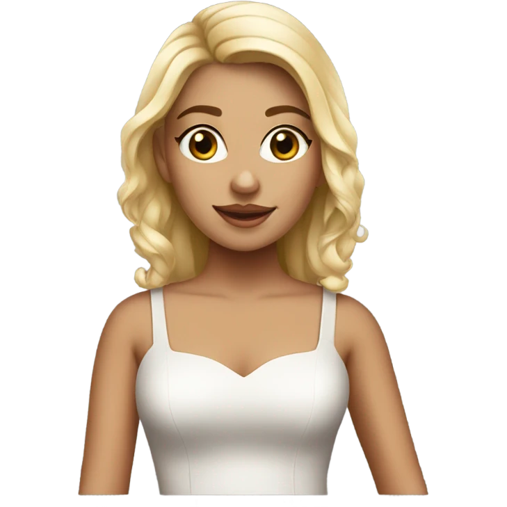 A pretty girl in a pretty very short dress and very high heels  emoji