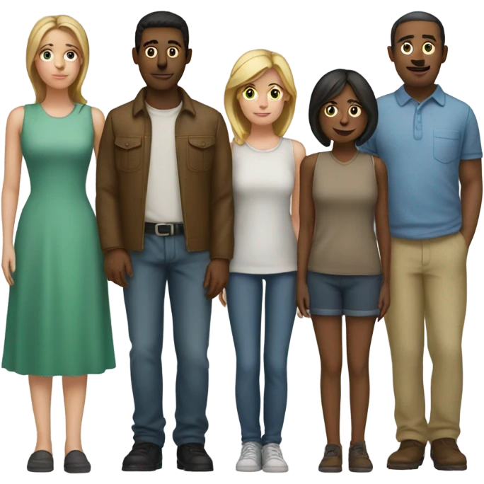 group of people standing in a row emoji