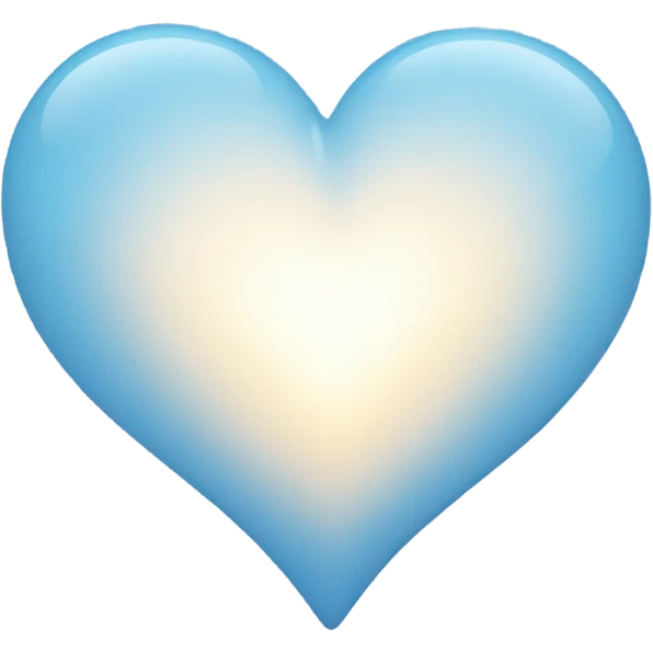 Silver blue glowing heart  emoji
