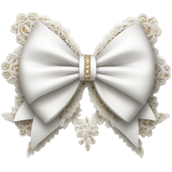 A white bow with detail  emoji