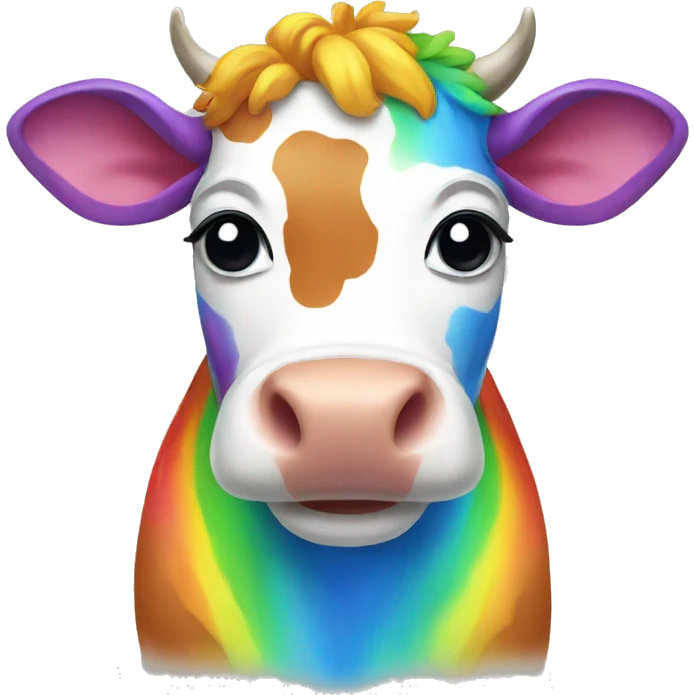 rainbow cow emoji