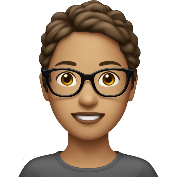￼girl with brown hair and black glasses emoji