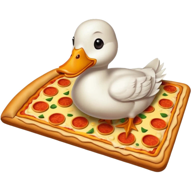 Duck eating Pizza  emoji