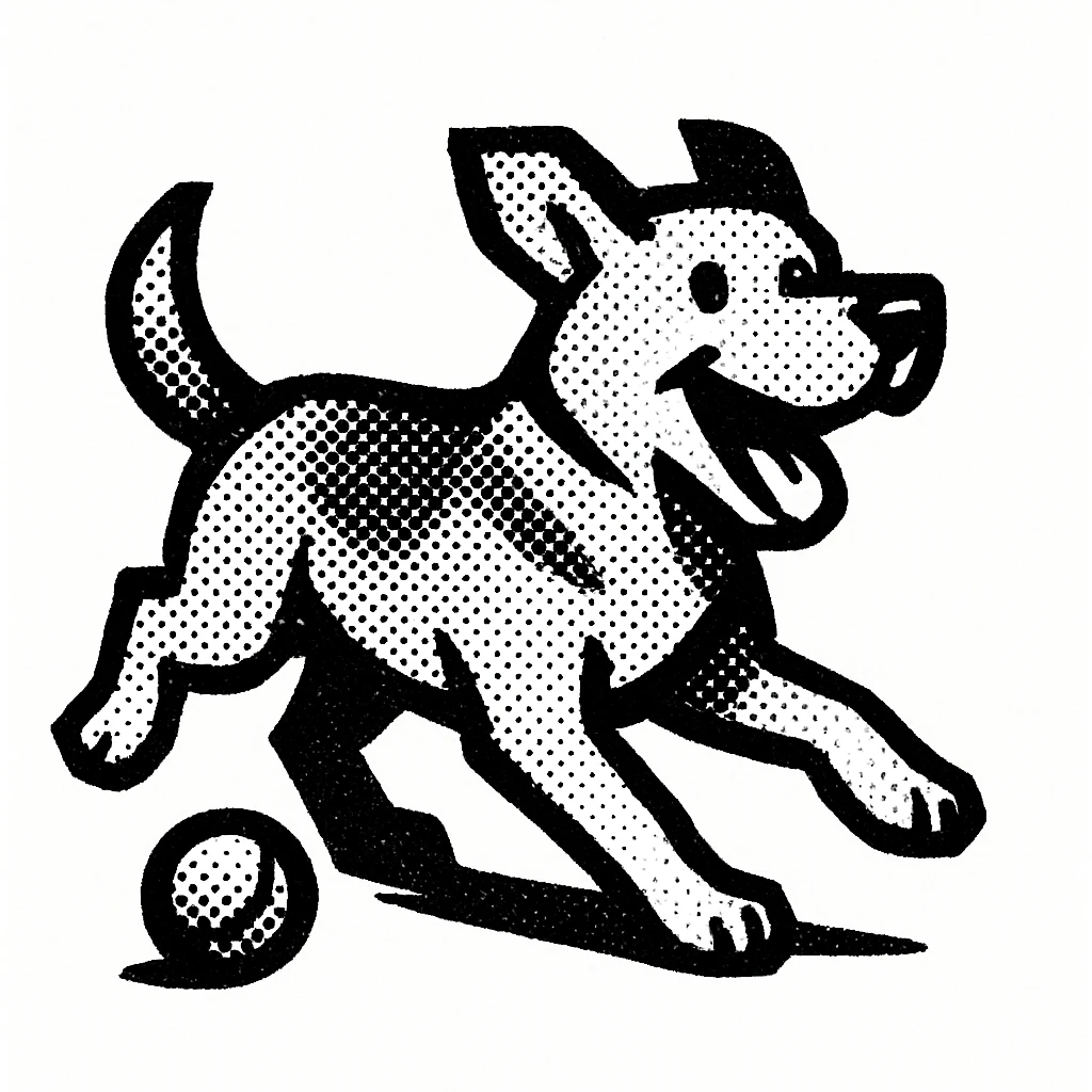 happy dog running after ball emoji