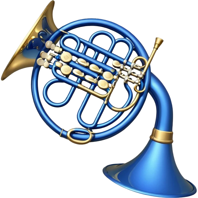 Blue french horn her tarafı mavi emoji