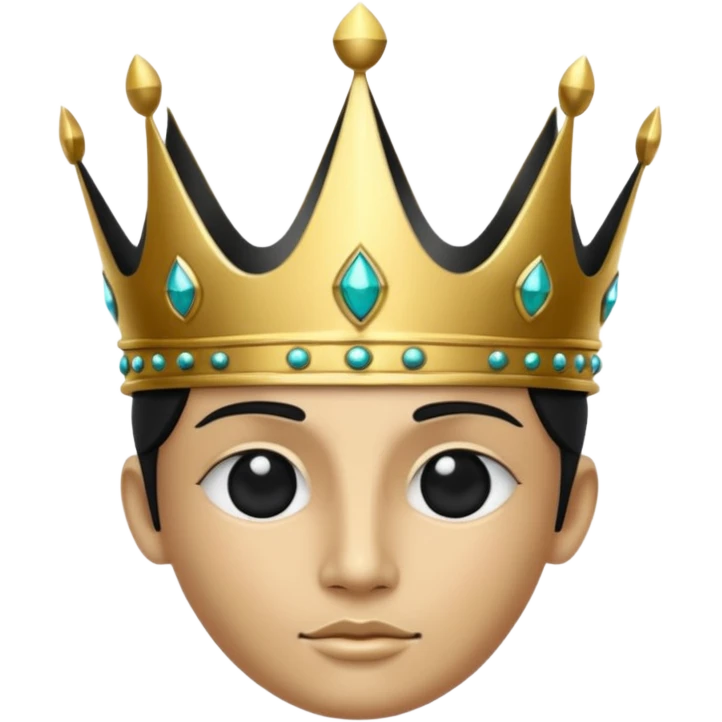 the black crown has a face emoji