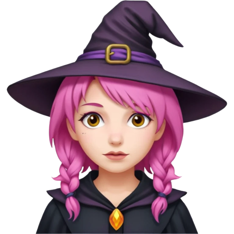 Witch with pink hair emoji