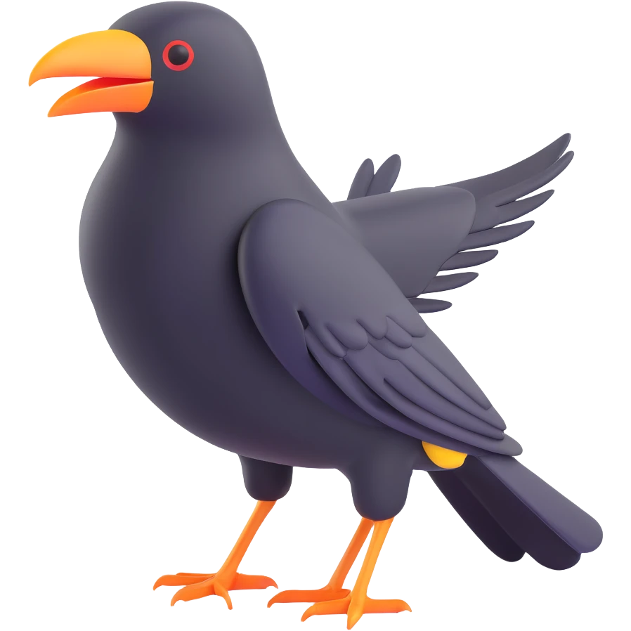 black crow bird emoji