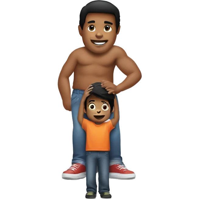 Une enceinte jbl being held by a young boy with straight black hair emoji