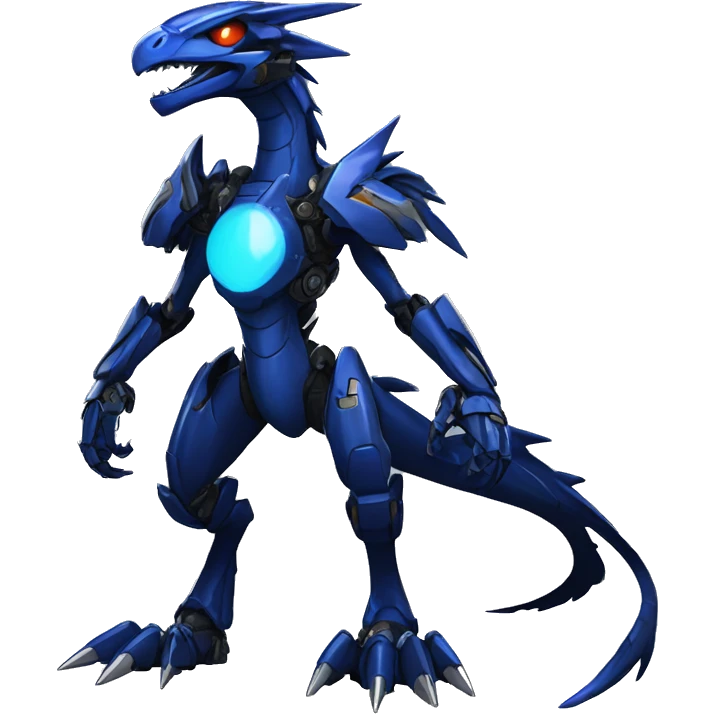  Cool Edgy Black Blue Digimon-Fakemon-Raptor-Dragon-Mecha full body emoji