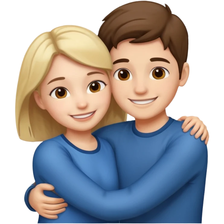 Boy and girl hugging  emoji