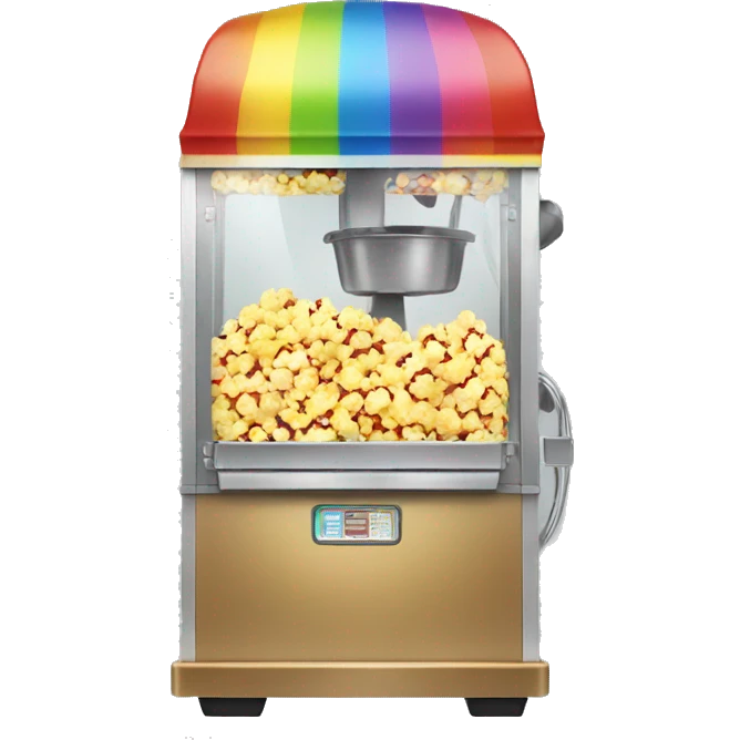 Rainbow popcorn machine emoji