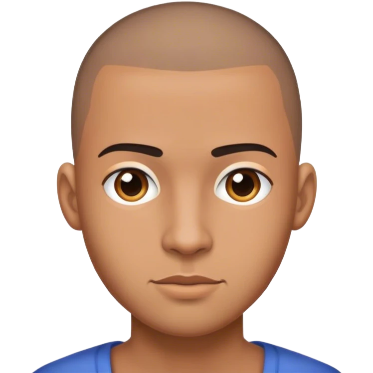 latino guy with a homebase shaped face with a buzz cut  emoji