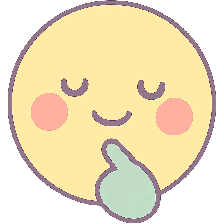 A thoughtful face smile emoji emoji