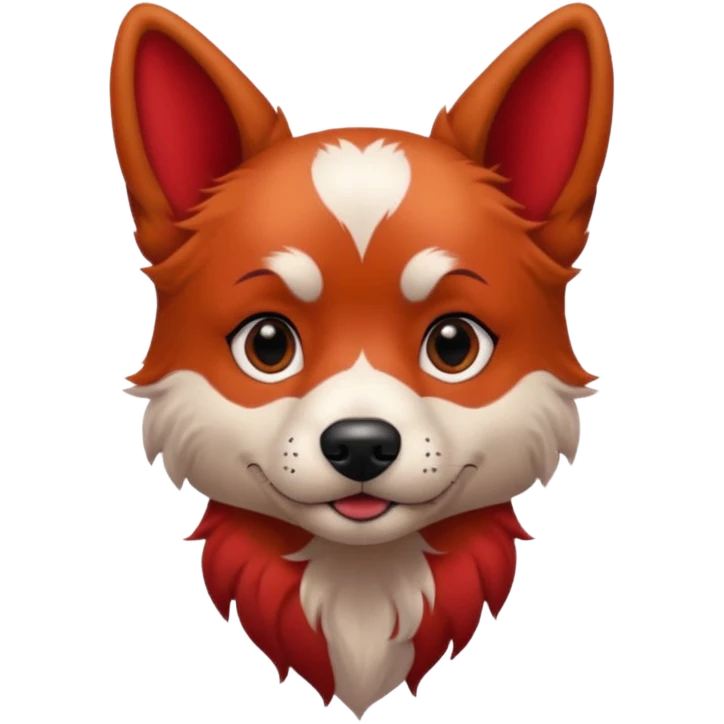 very tattoed looking dog with red hair emoji