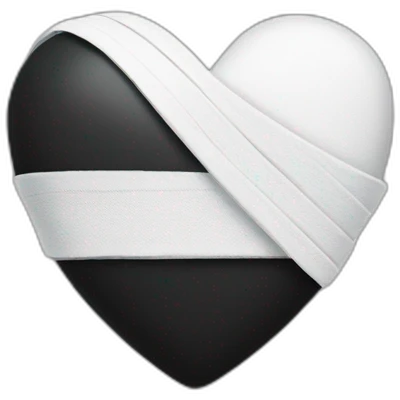 Black heart with white bandage emoji