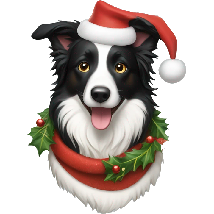 Border collie christmas  emoji