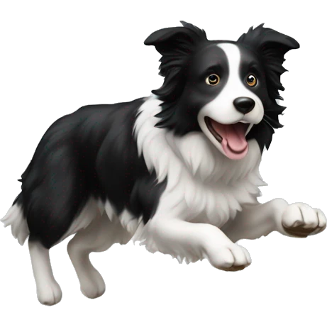 Border collie jumping over anvil emoji