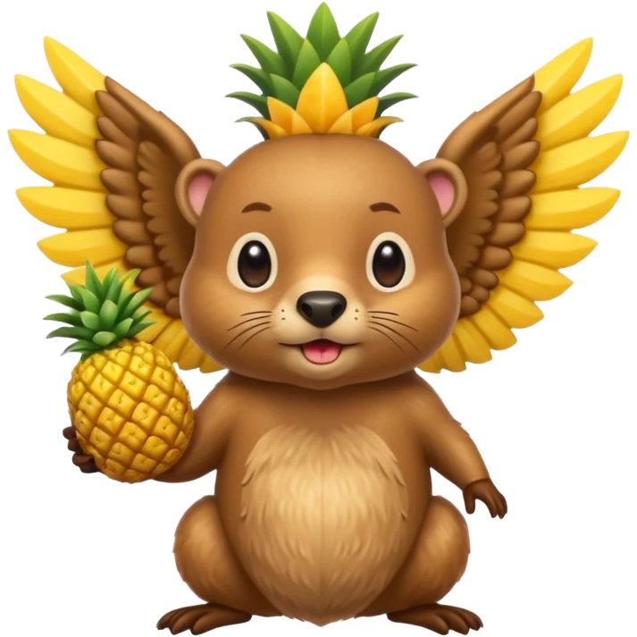 Castoro con le ali e con i capelli a forma di ananas  emoji
