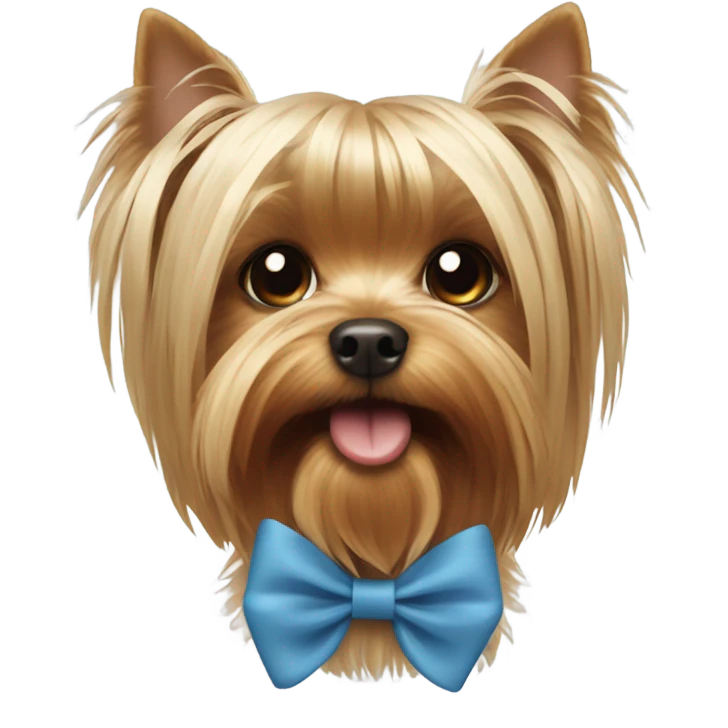 Yorkie with a bow emoji