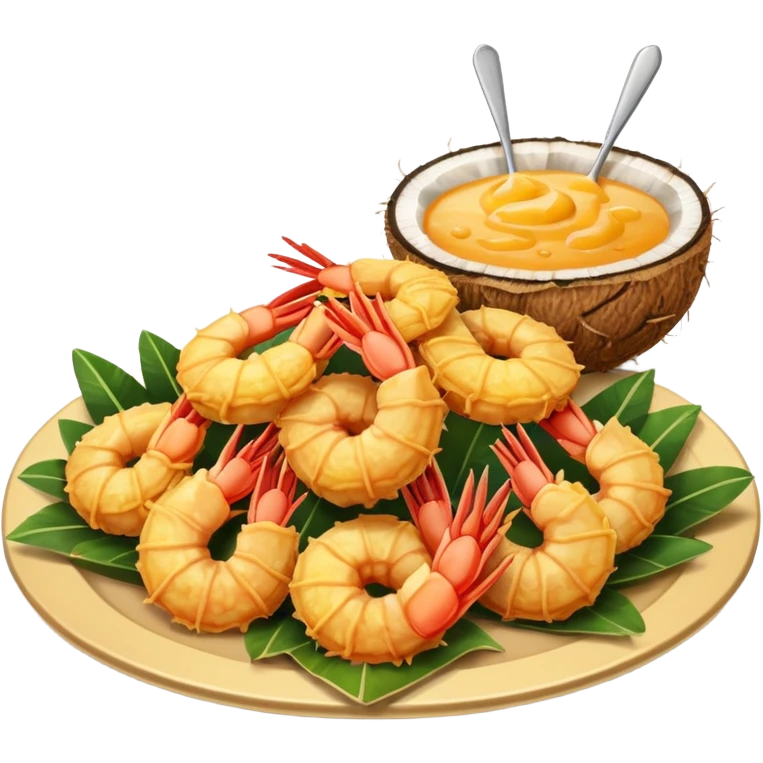 Coconut shrimp with pineapple sauce emoji