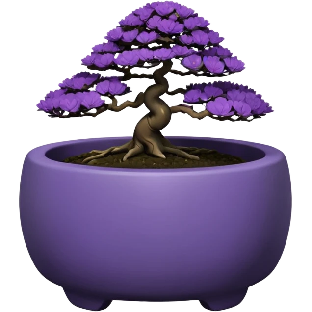  Earthenware small short squat black-purple tiny bonsai  emoji
