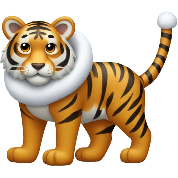 Tiger wearing snow boots emoji