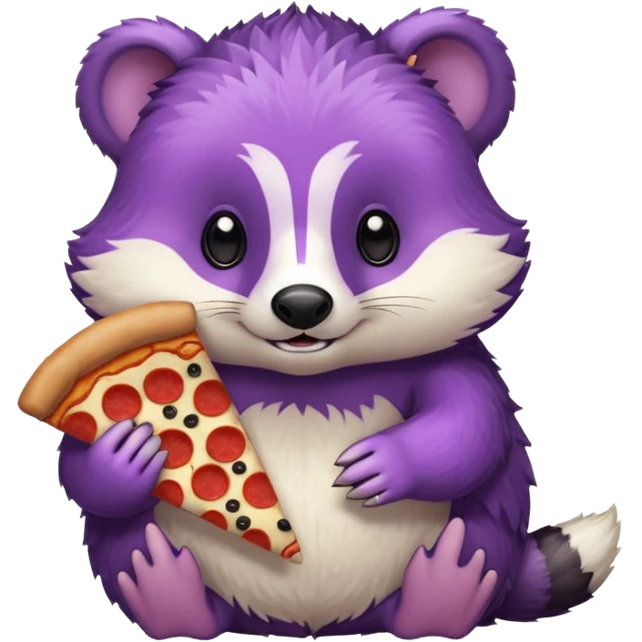 Purple Badger with pizza  emoji