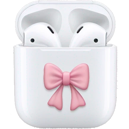 AirPods light pink bow emoji