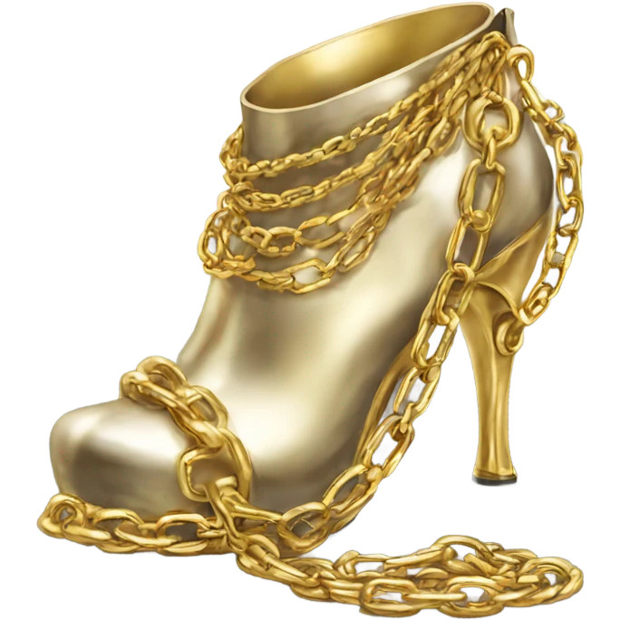 a heel w gold chains emoji