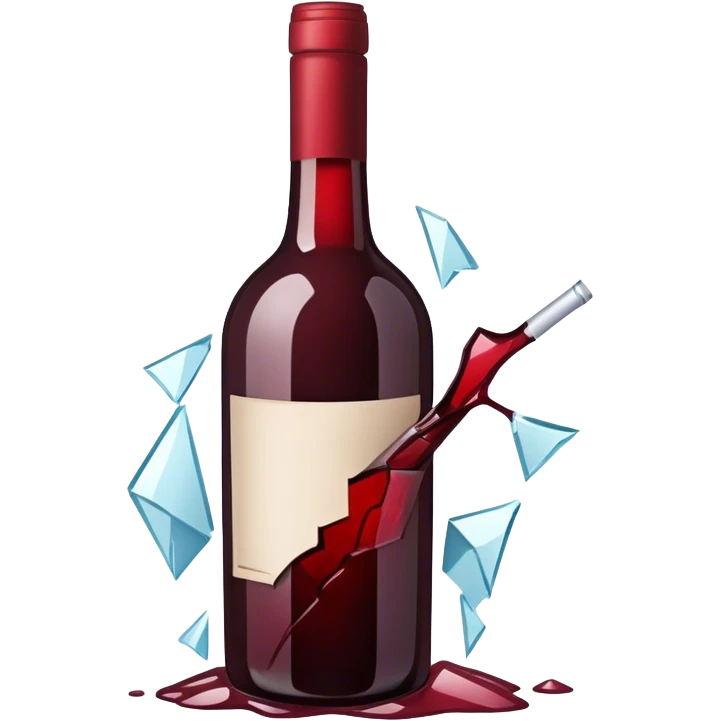 red wine broke glass bottle emoji