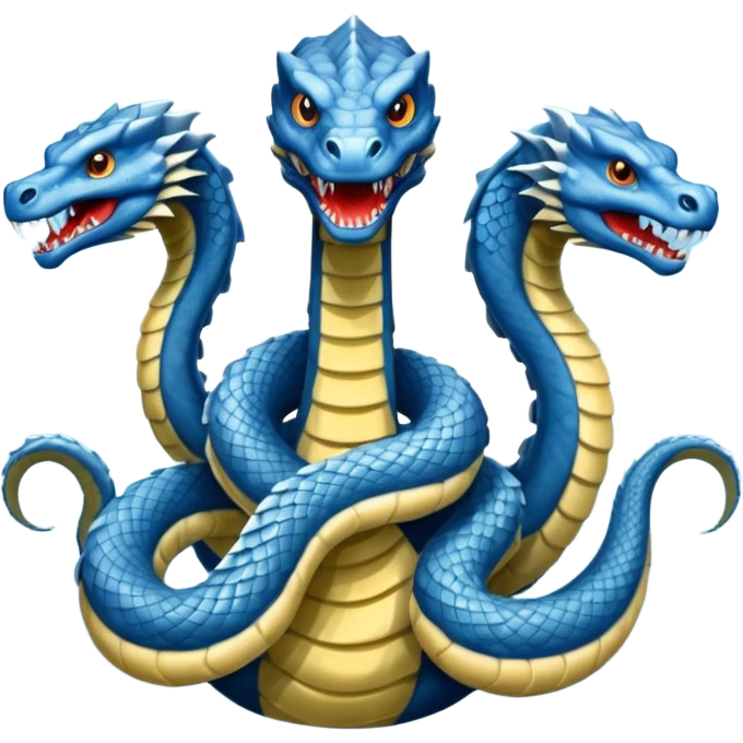 Blue Hydra with 3 heads emoji