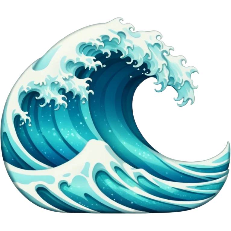 glitter wave ocean surf cian emoji
