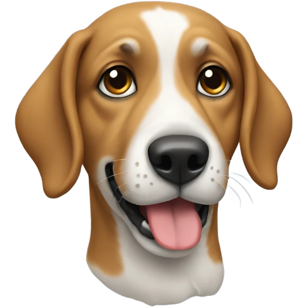 Dog wearing a hudi emoji